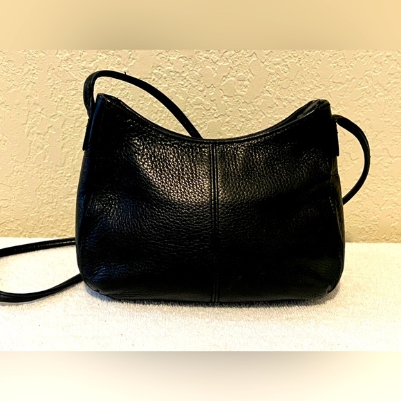 Fossil Vintage Purse Black Leather Small Crossbody Bag Key Charm Shoulder - Picture 3 of 10